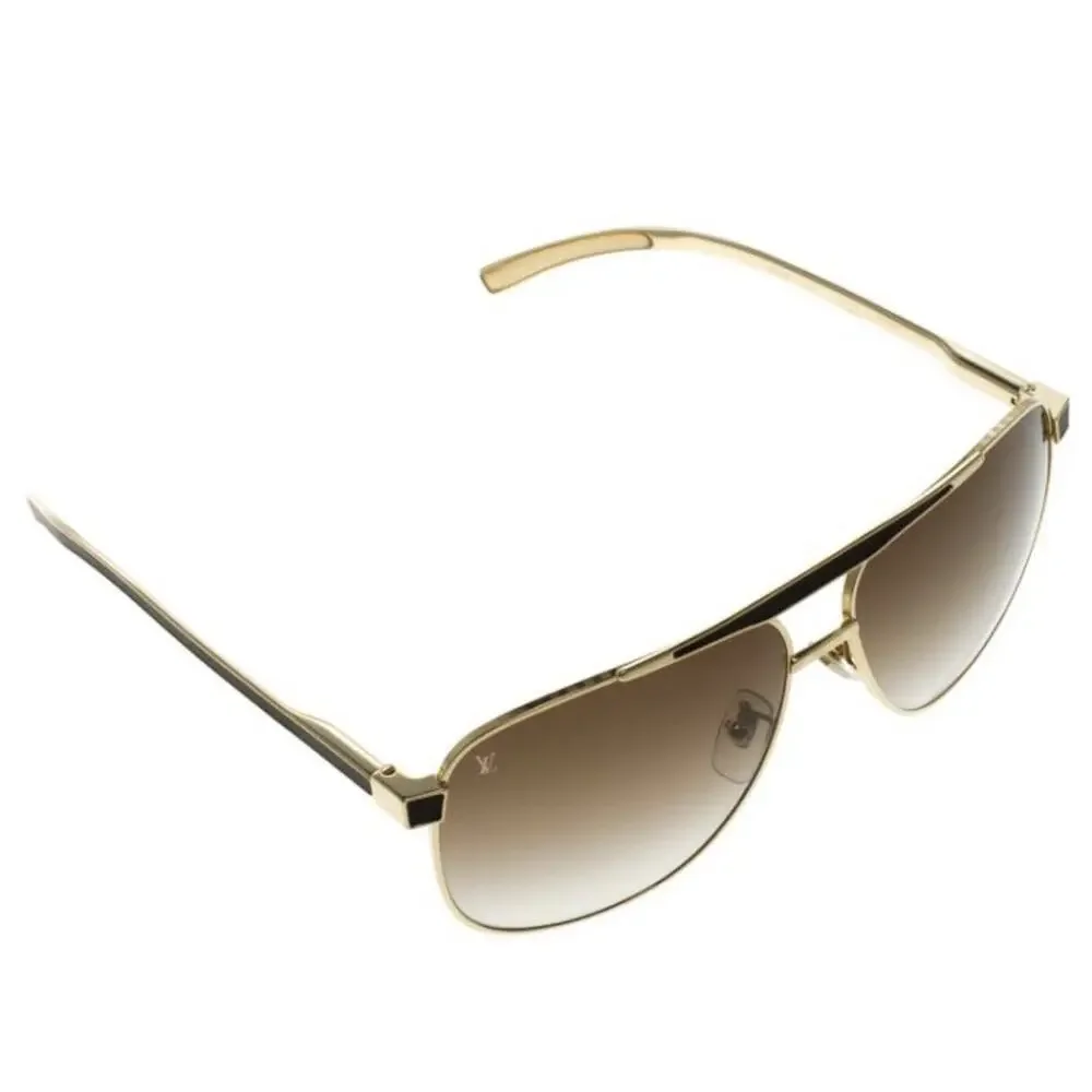 LOUIS VUITTON PERSUASION CARRÉ SUNGLASSES - GOLD/BROWN AVIATOR 59 13 135 Z0658U